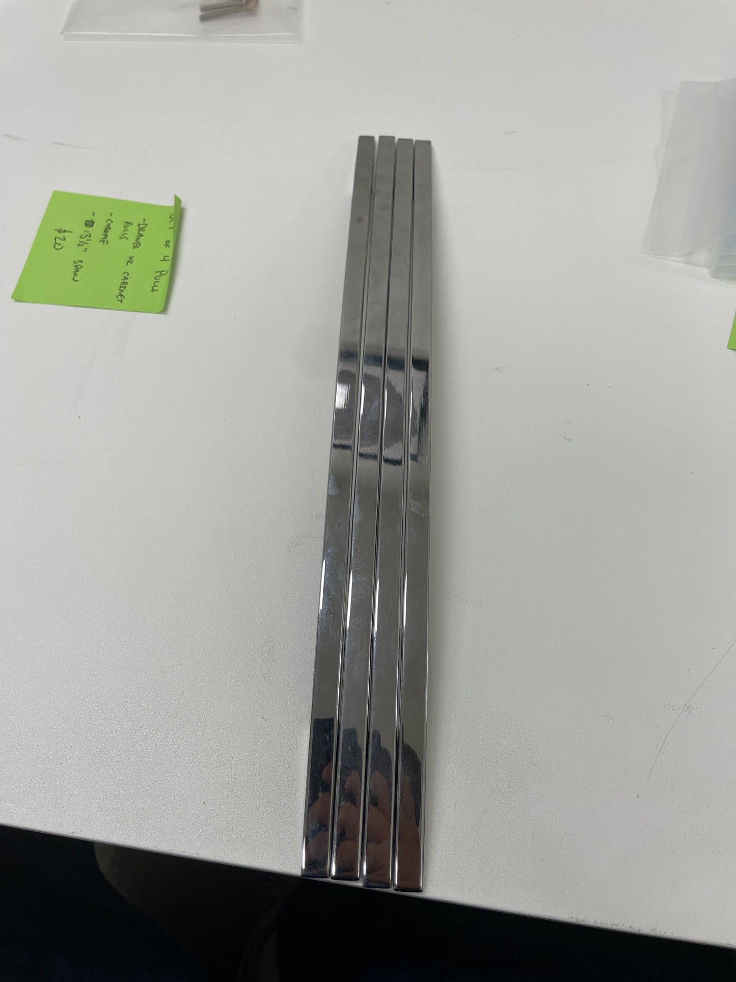 Set of Chrome Drawer or Cabinet Pulls, 13.5 Inch Span