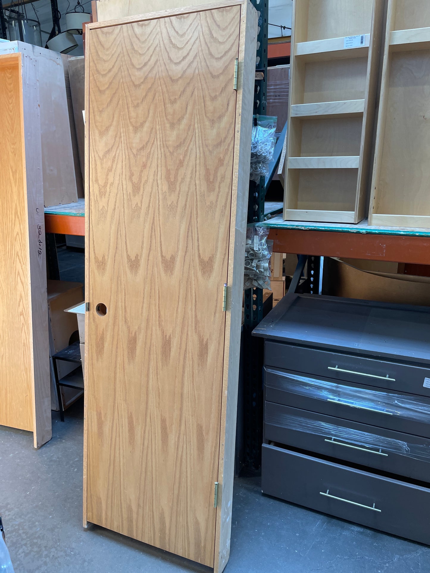 24x80 RHS Interior Hollow Flush Prehung Door, Wood Finish