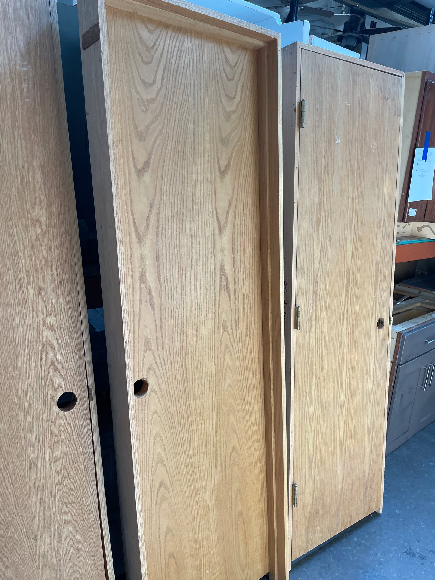 24x80 LHS Interior Hollow Flush Prehung Door, Wood Finish