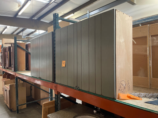 38in Upper Wall Cabinets, Green Painted Finish, Set of 2