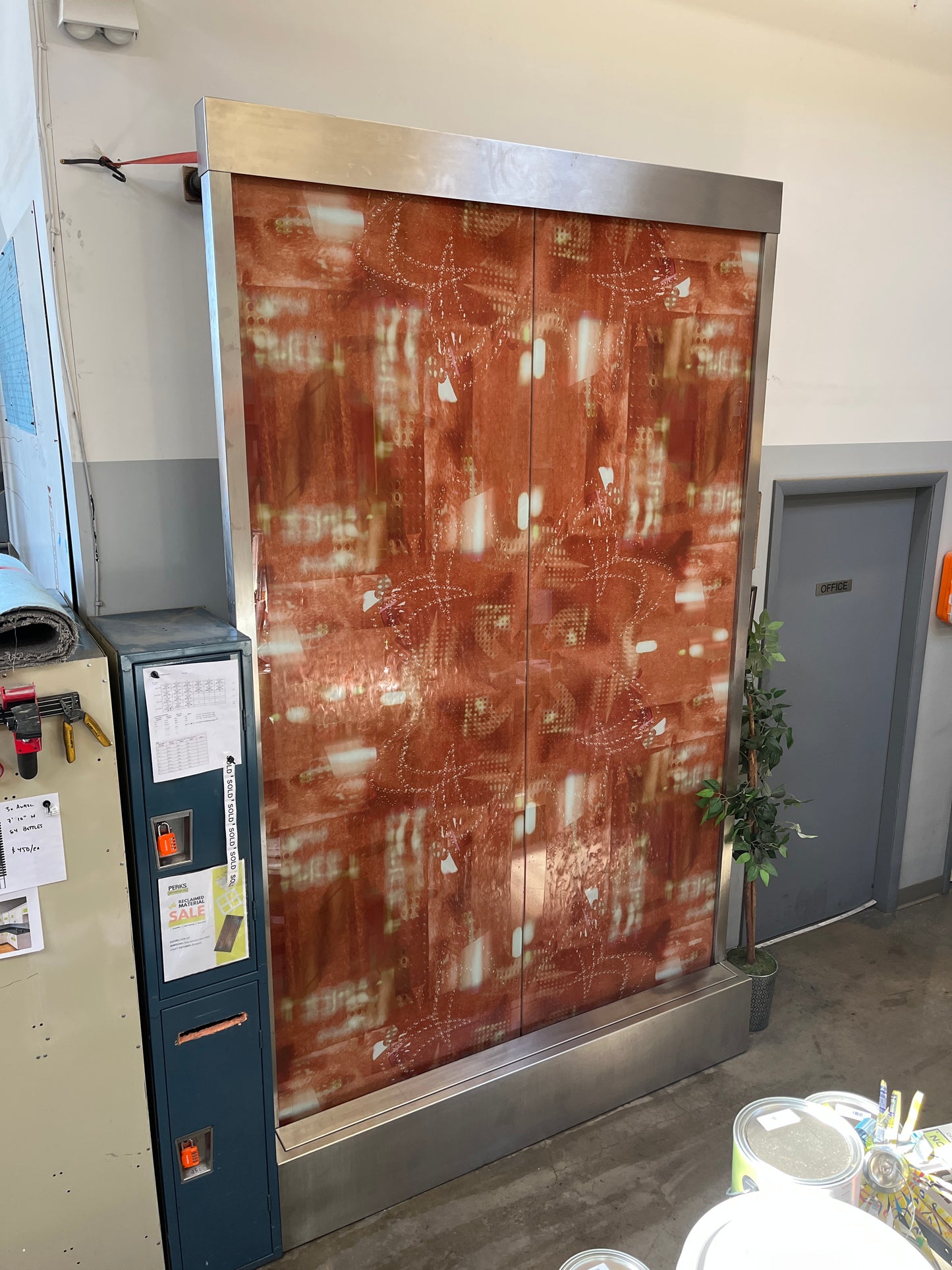 Lynnel Stainless Steel and Glass Water Feature