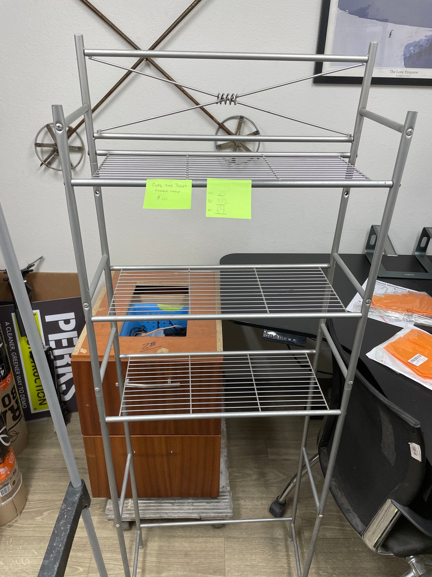 Over The Toilet Storage Shelf, Metal Frame, 23 Inch Wide