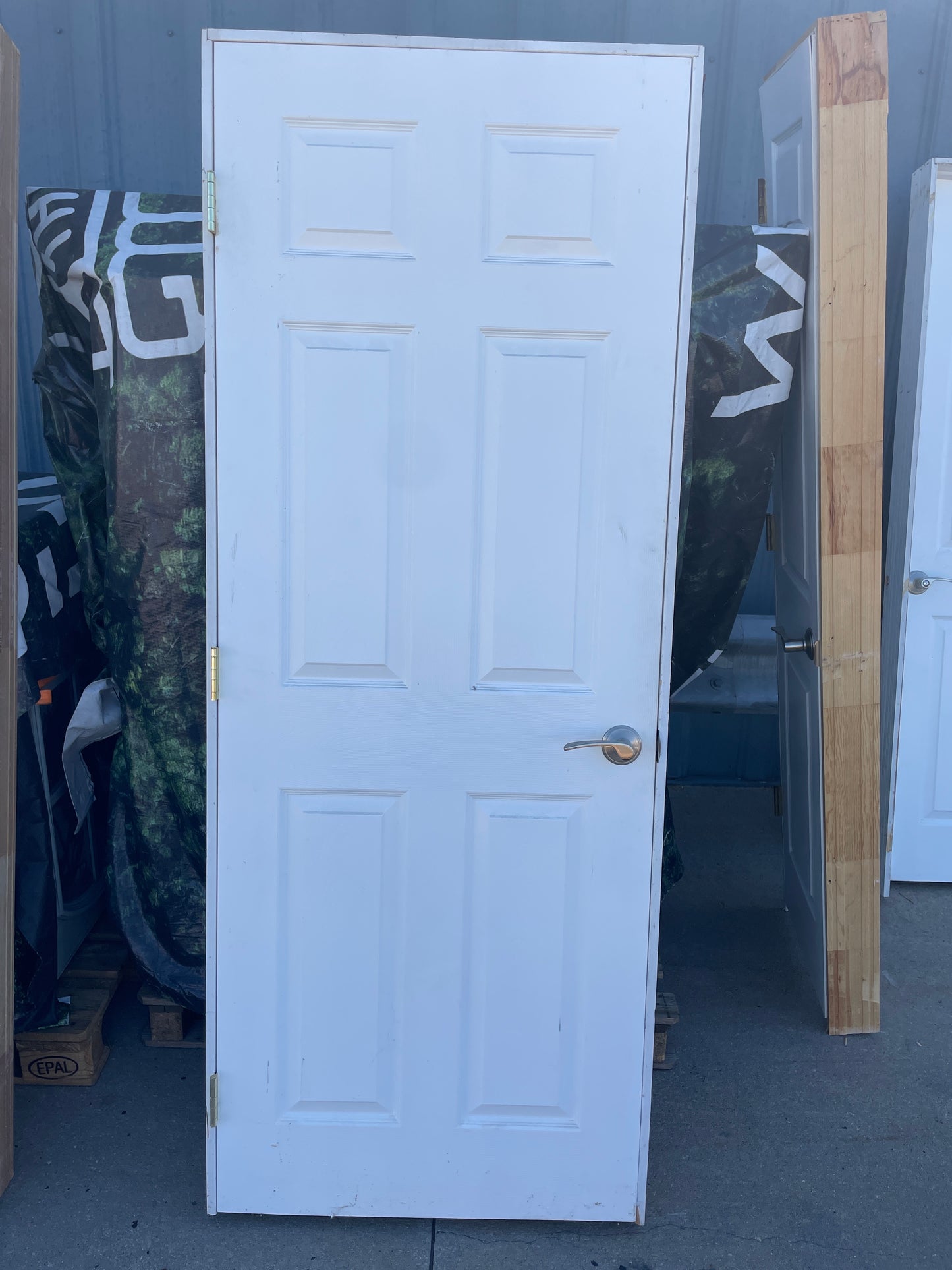 30x78 LHS Interior Hollow 6 Panel Prehung Door, White