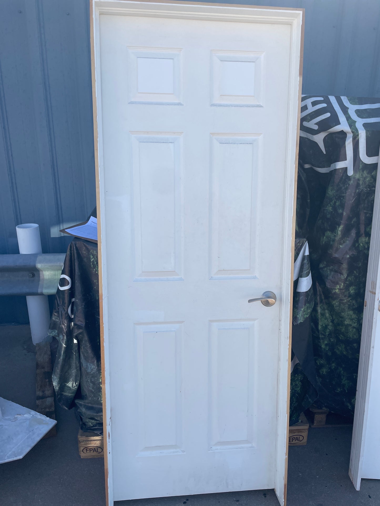 30x80 LHS Interior Hollow 6 Panel Prehung Door, White