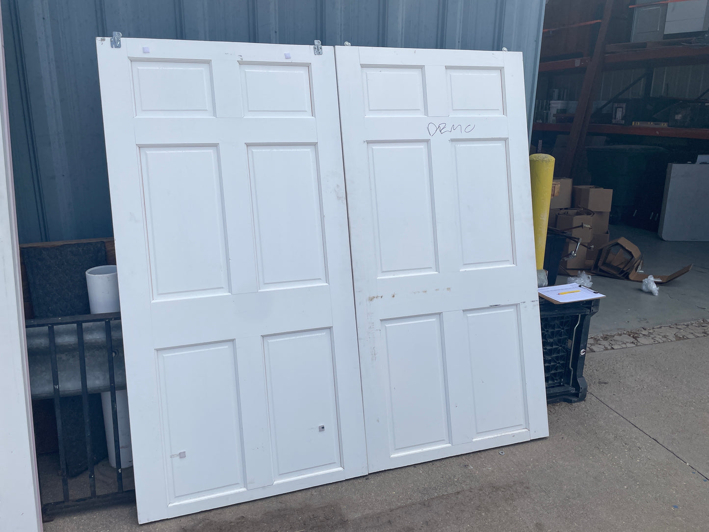72x72 Interior Hollow 6 Panel Sliding Double Door Pair, White