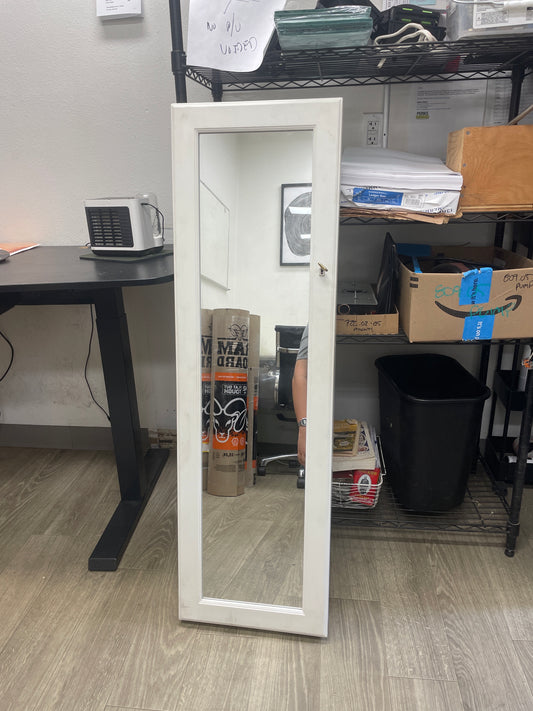 Reclaimed Wall-Mount Jewelry Cabinet with Mirror