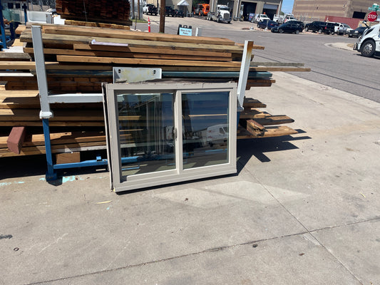 47x35 Reclaimed Sliding Vinyl Window, Tan