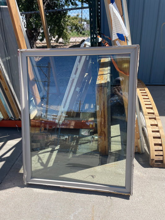 43x53 Reclaimed Fixed Vinyl Window, Grey