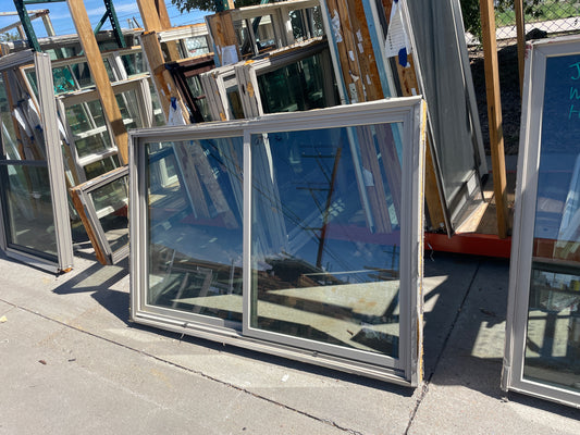 71x47 Reclaimed Sliding Vinyl Window, Grey