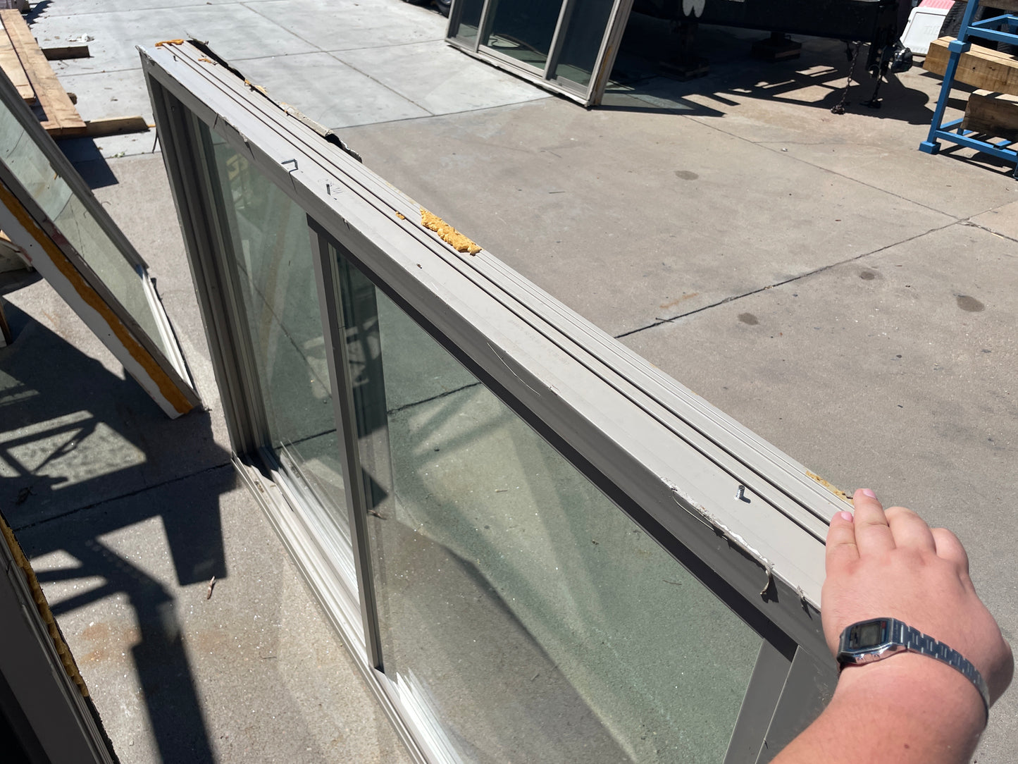 71x47 Reclaimed Sliding Vinyl Window, Grey