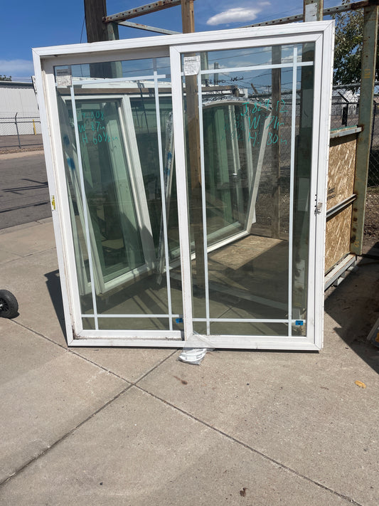71x80 New Sliding Glass Patio Door, White Vinyl