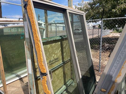72x80 Reclaimed Andersen Sliding Glass Patio Door, Gray Vinyl