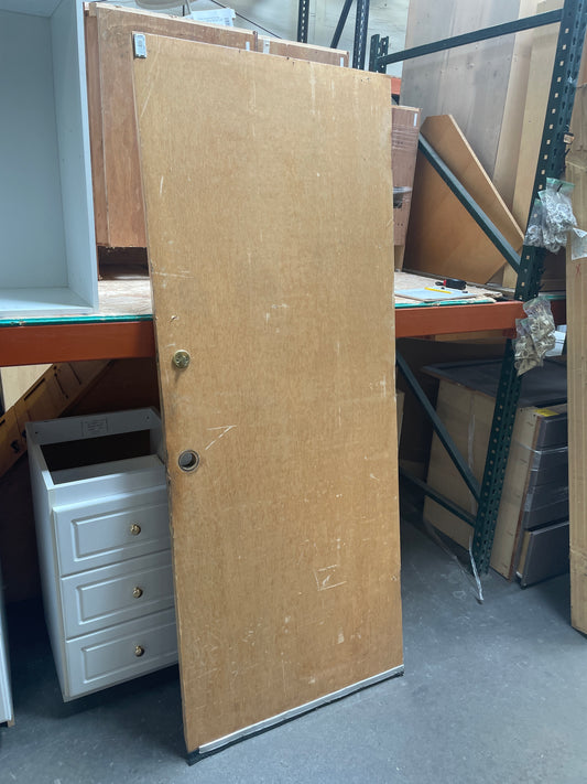32x80 RHS Interior Solid Flush Slab Door, Wood Finish
