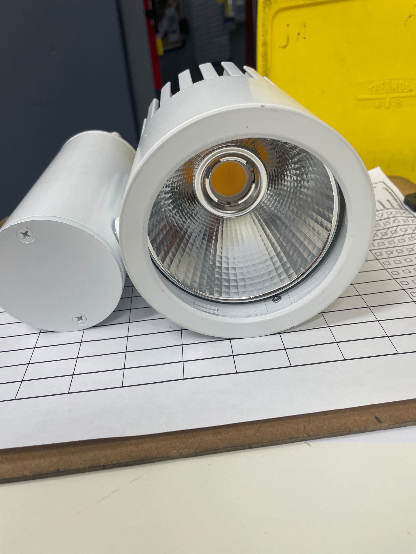 Reclaimed LED Cylinder Spot Light, White Finish