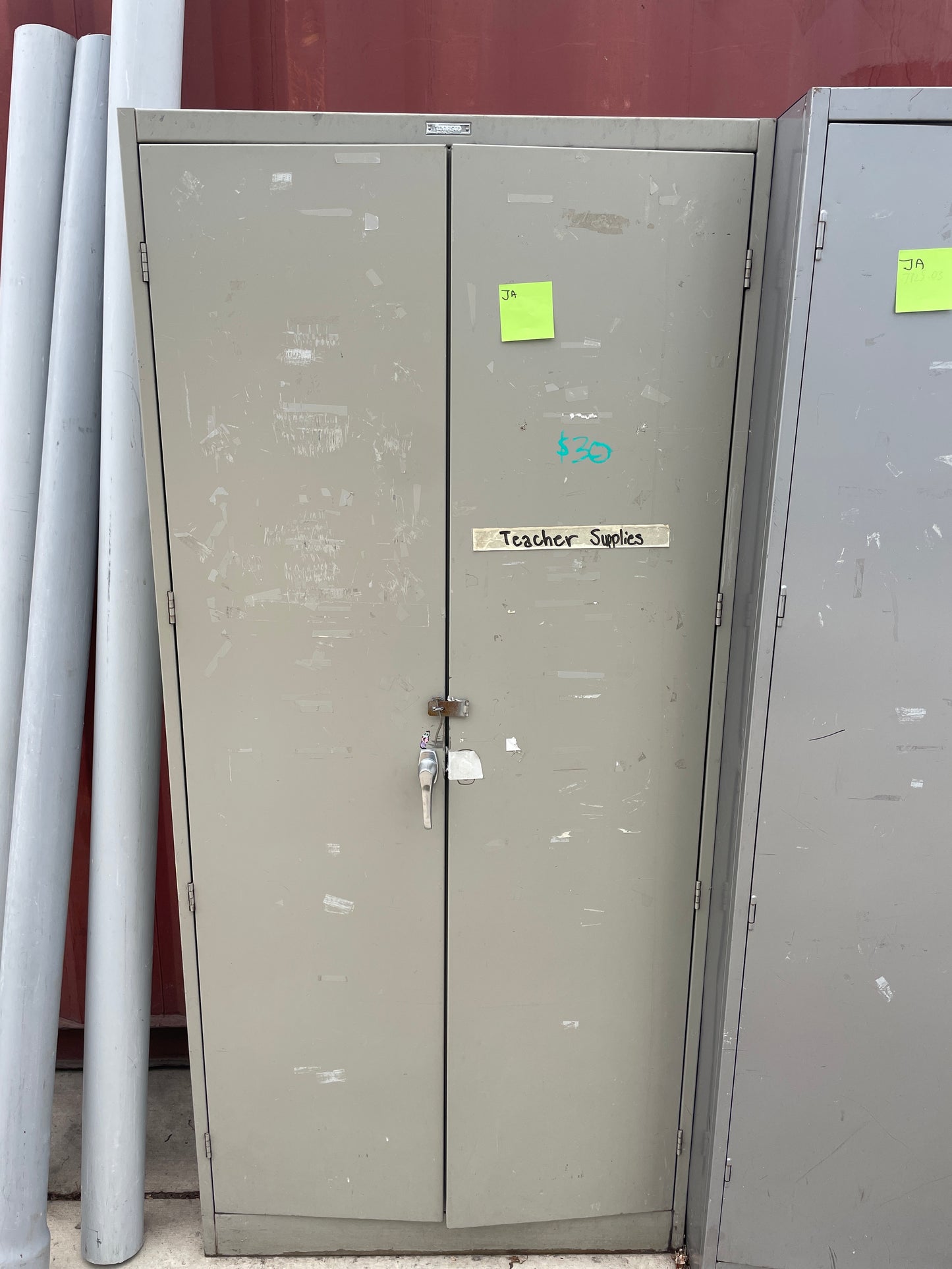 36in Metal Storage Cabinet, Gray Finish