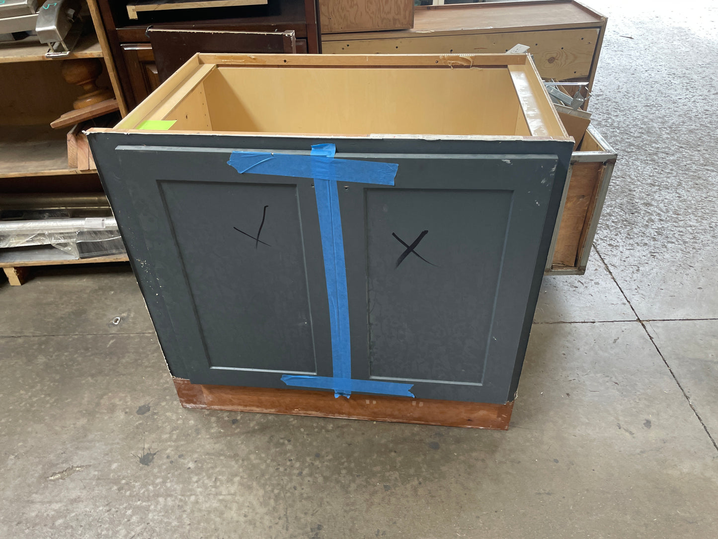 38in Base Cabinet, Dark Gray Painted Finish