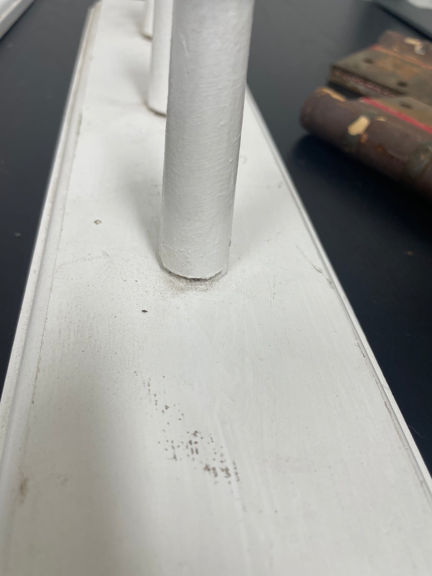 Reclaimed Wood Coat Hook Rail, White Finish