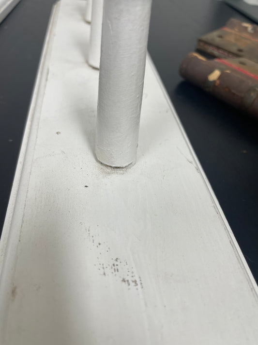 Reclaimed Wood Coat Hook Rail, White Finish