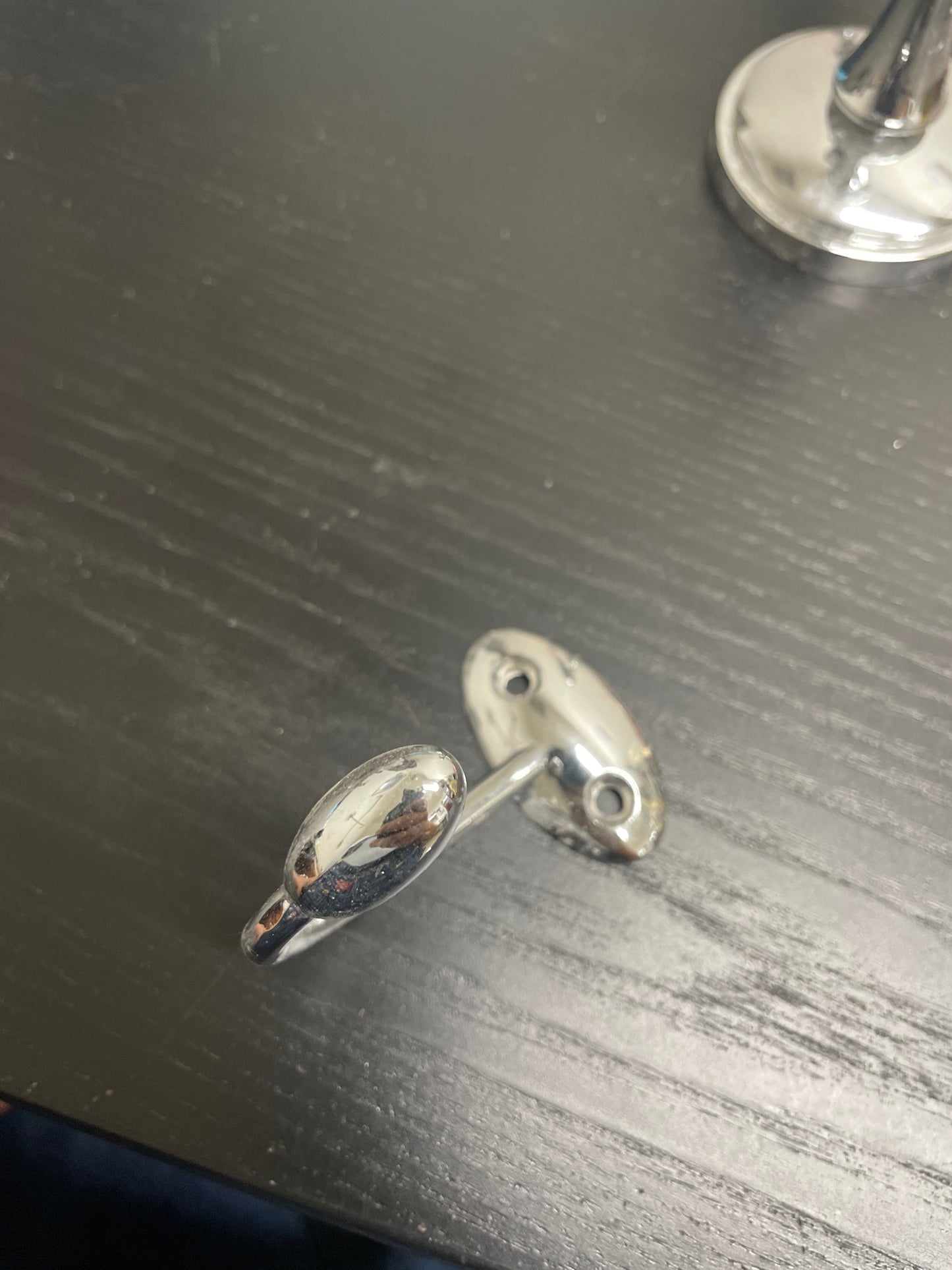 Reclaimed Chrome Wall Hook, Single