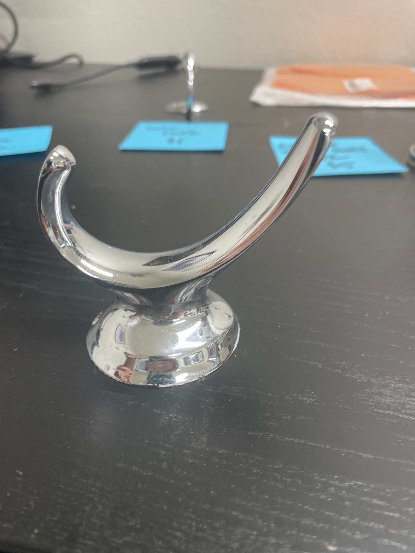 Reclaimed Chrome Wall Hook, Double