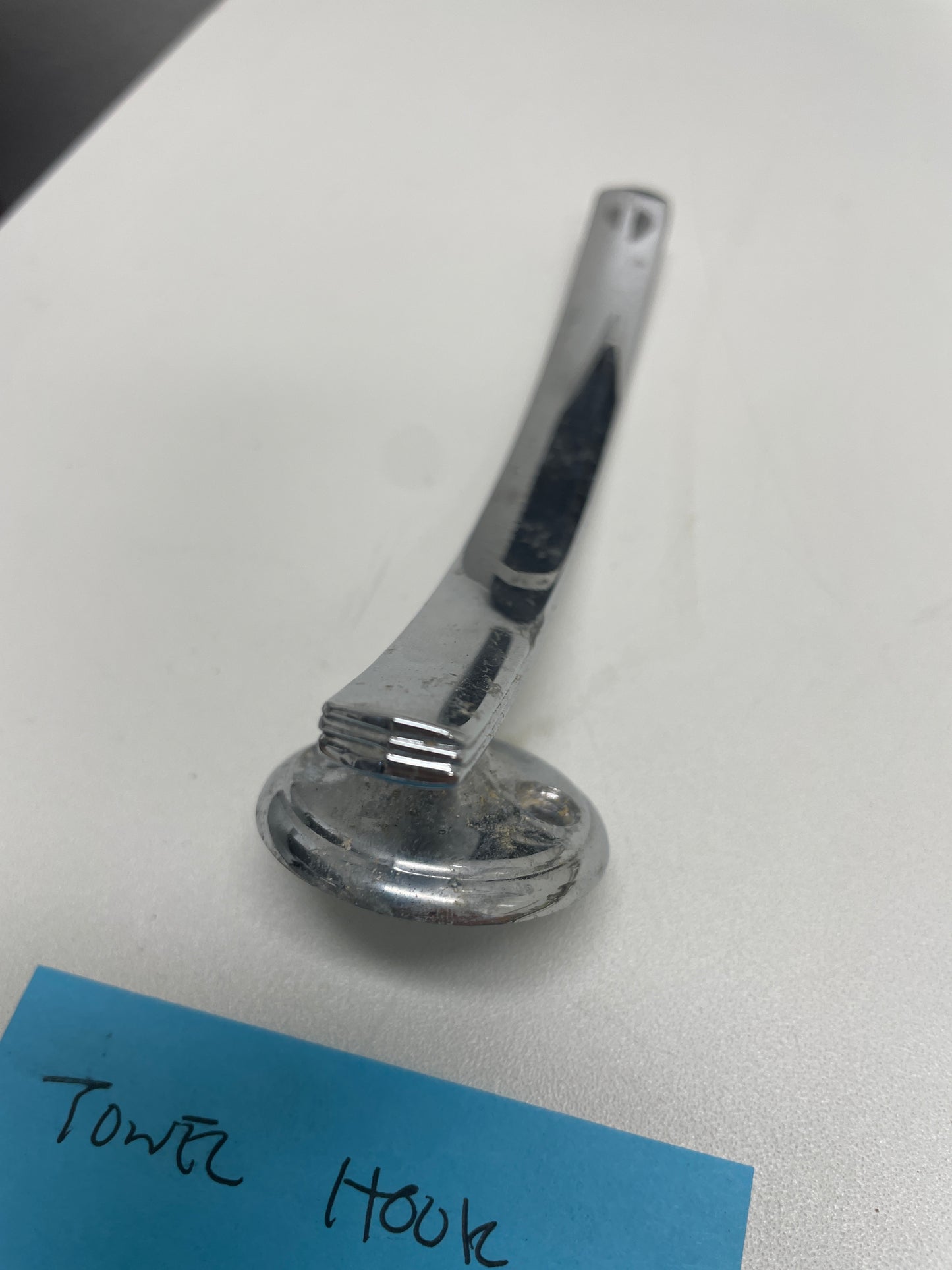 Reclaimed Chrome Towel Hook, Ribbed Design