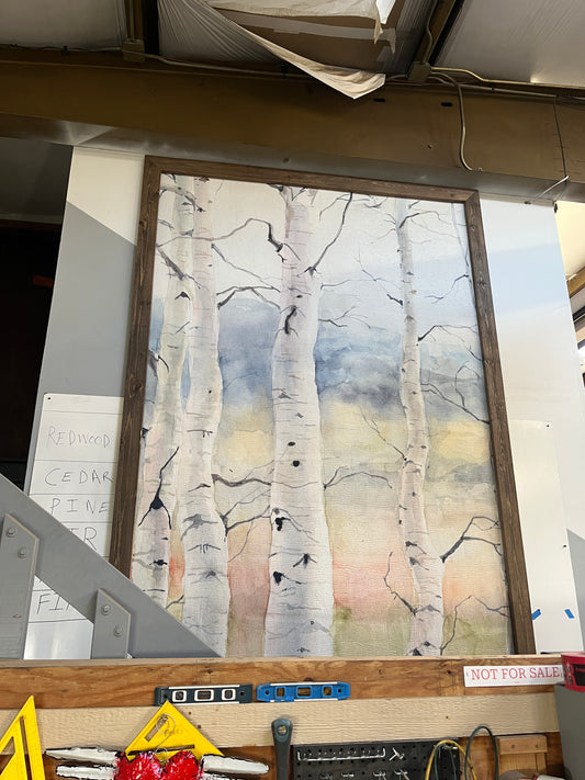 Large Framed Birch Tree Wall Art [#1222.01]