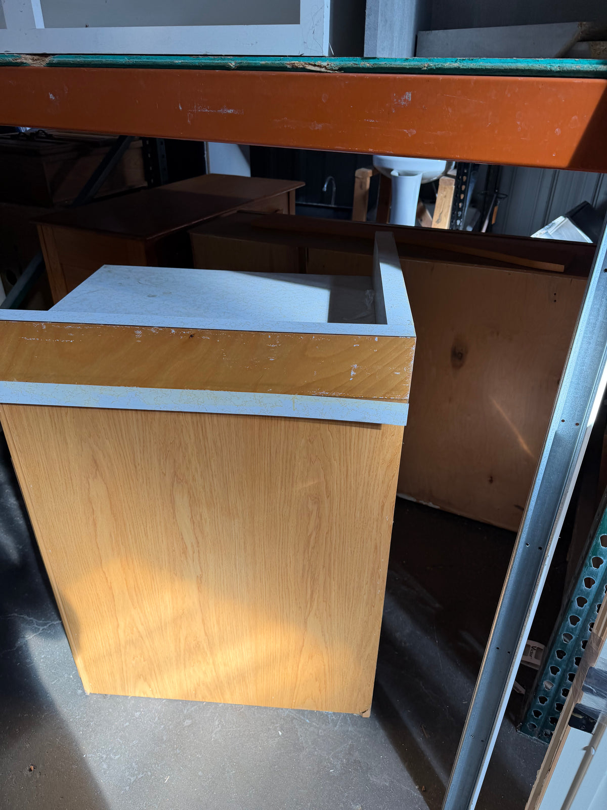 Reclaimed Oak Corner Base Cabinet with Countertop
