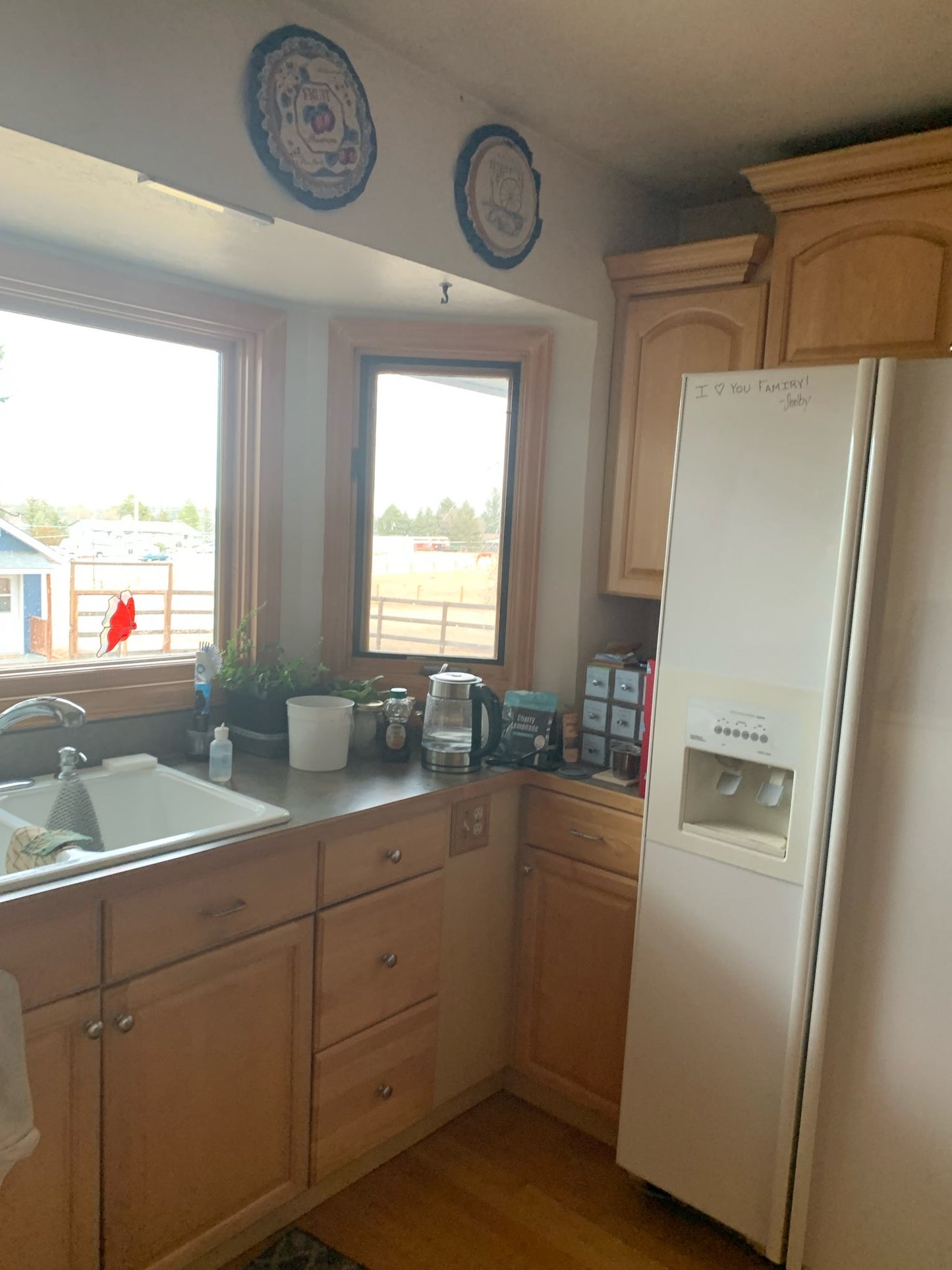 27ft Kitchen Cabinet Set, Natural Wood Finish