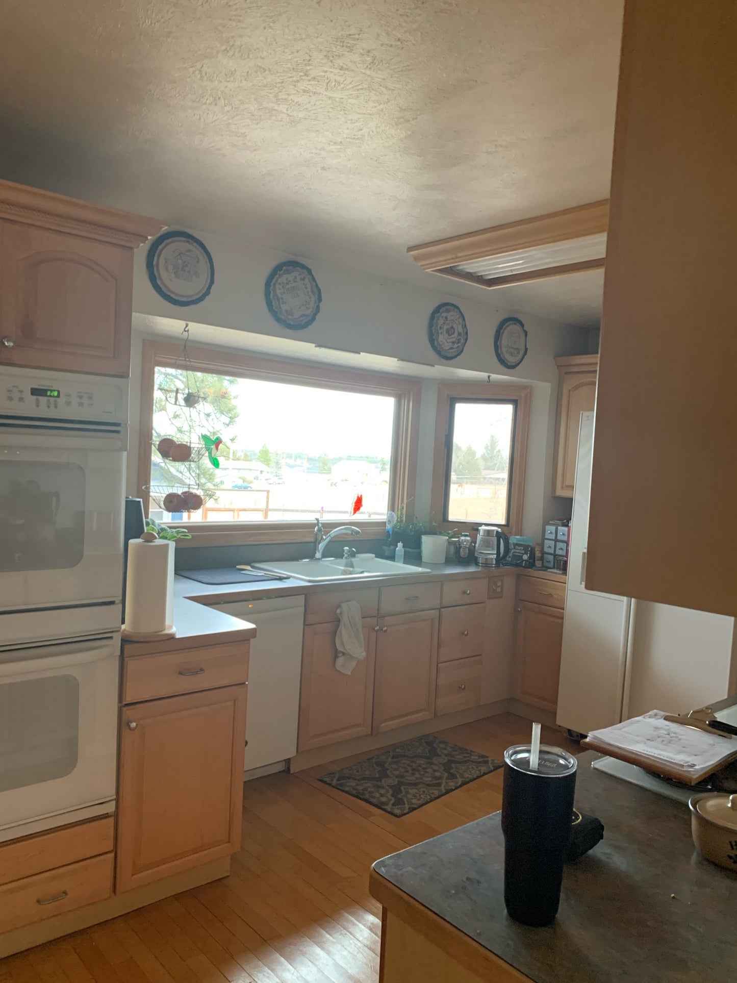 27ft Kitchen Cabinet Set, Natural Wood Finish