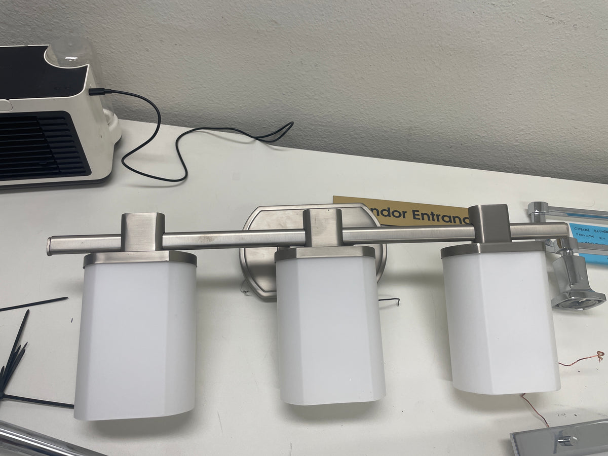 Reclaimed 3-Arm Vanity Sconce, Brushed Nickel