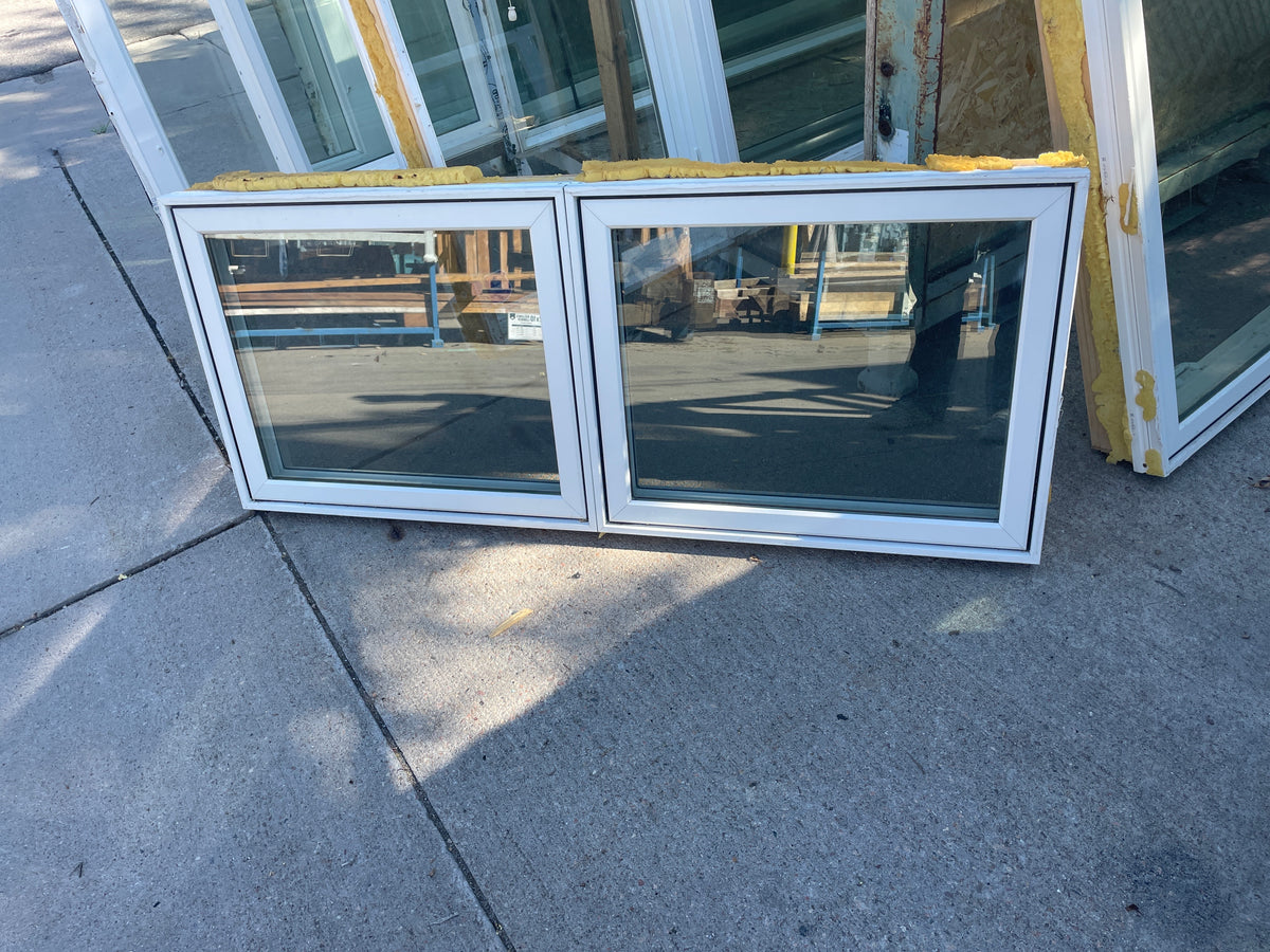 58x23 Reclaimed Casement Wood Window, White ID #J922.05