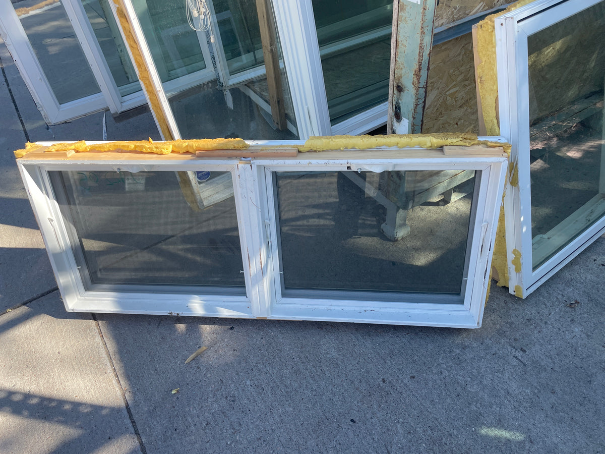 58x23 Reclaimed Casement Wood Window, White ID #J922.05