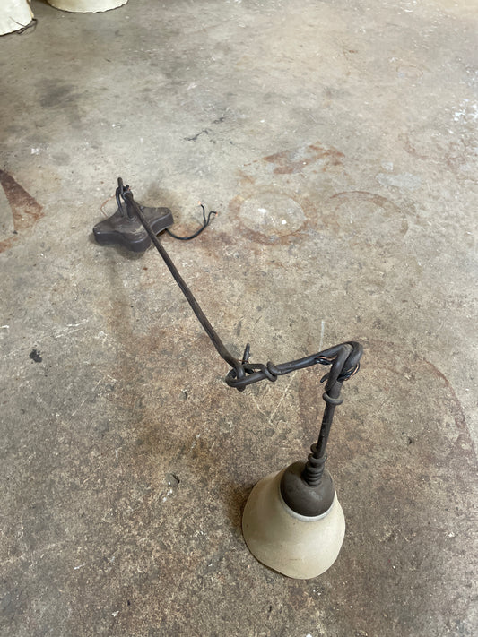 Reclaimed Articulating Desk Lamp, Enamelware Shade