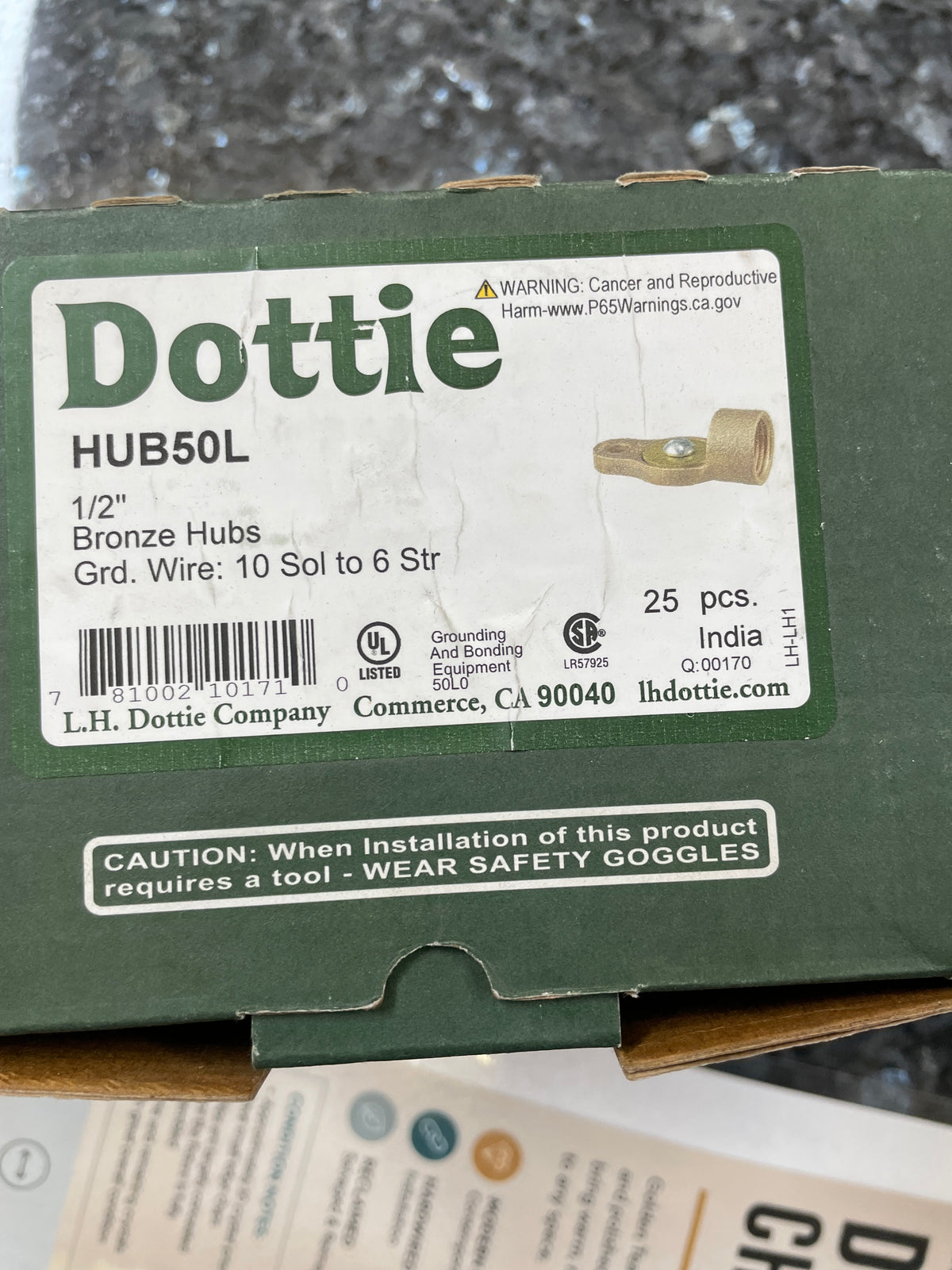 Dottie HUB50L 1/2 Inch Bronze Grounding Hubs, New