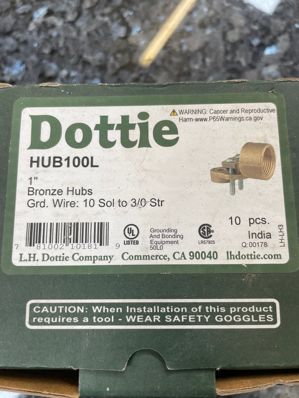Dottie HUB100L 1 Inch Bronze Grounding Hubs, New