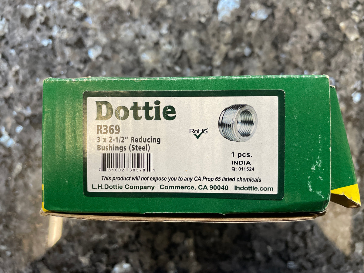 Dottie R369 3 x 2-1/2 Inch Steel Reducing Bushing, New