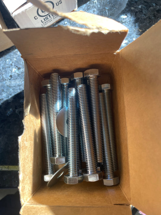 Everbilt Hex Bolts, 1/2"-13 x 4", Zinc, New