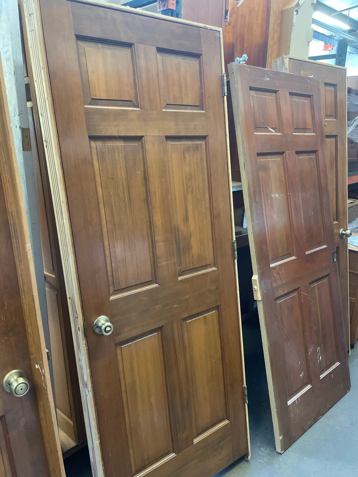 30x80 LHS Interior Hollow 6 Panel Prehung, Wood Finish