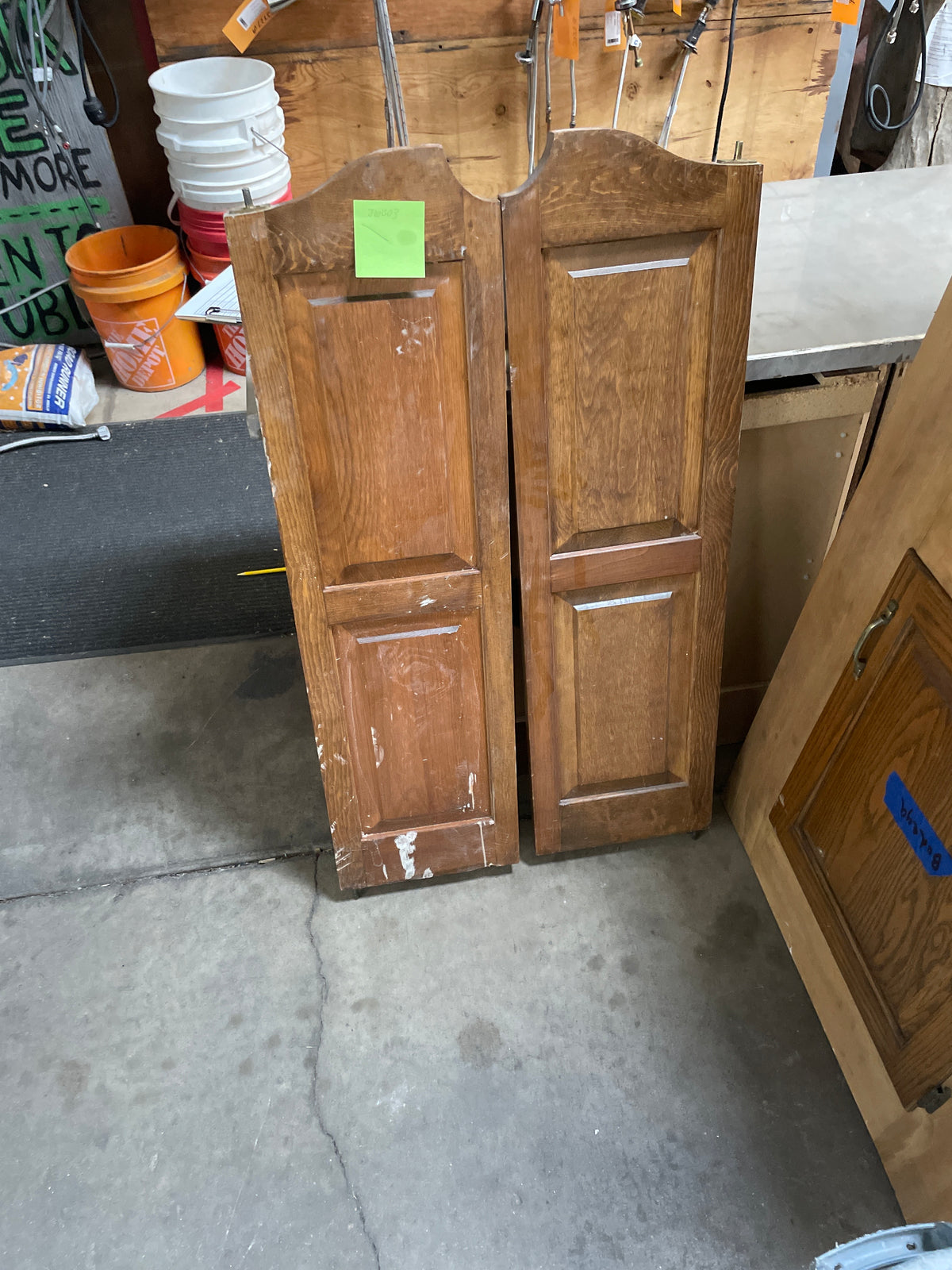 24x42 Interior Solid 4 Panel Saloon Doors Slab, Wood Finish