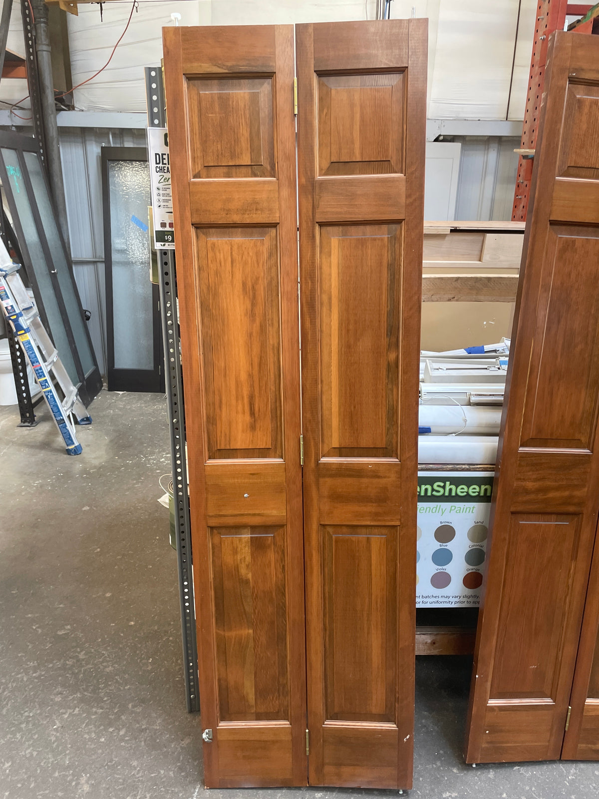 24x79 Interior Solid 6 Panel Bi-Fold Slab, Wood Finish
