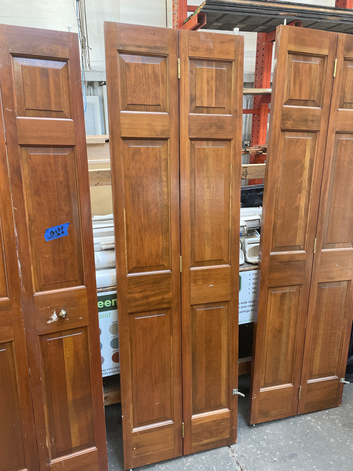 24x79 Interior Solid 6 Panel Bi-Fold Slab, Wood Finish