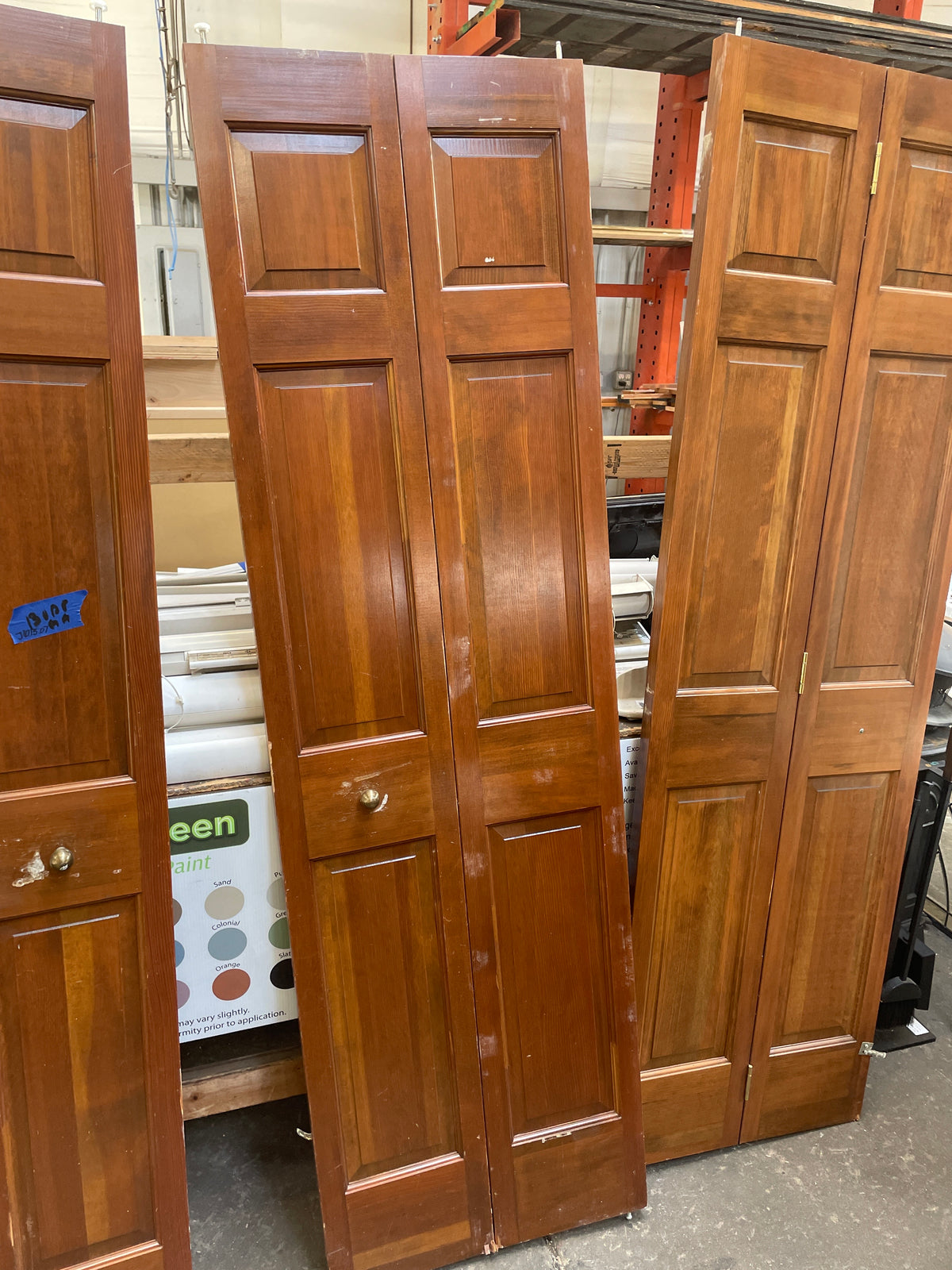 24x79 Interior Solid 6 Panel Bi-Fold Slab, Wood Finish