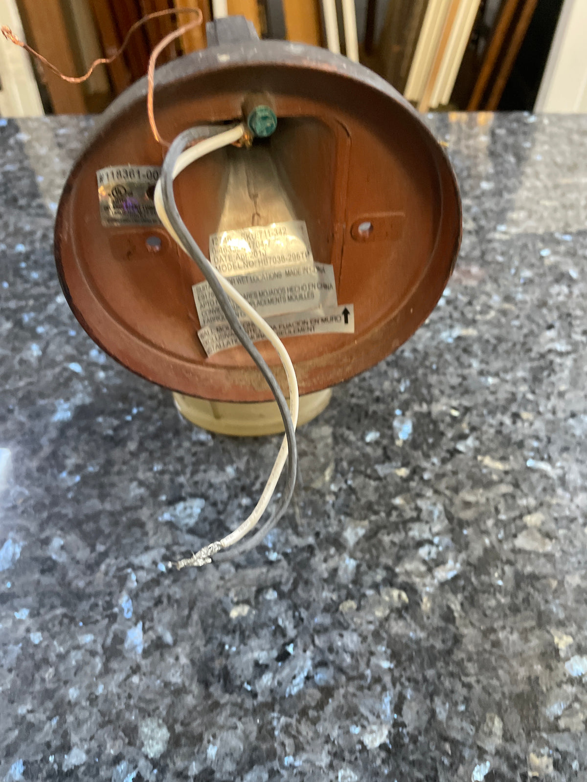 Reclaimed Outdoor Porch Light, Frosted Glass Dome Shade