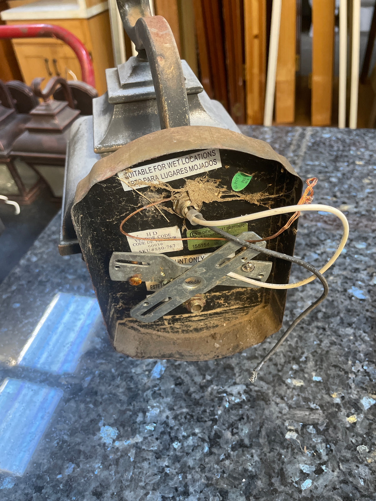 Reclaimed Outdoor Lantern Light, Wet Location Rated