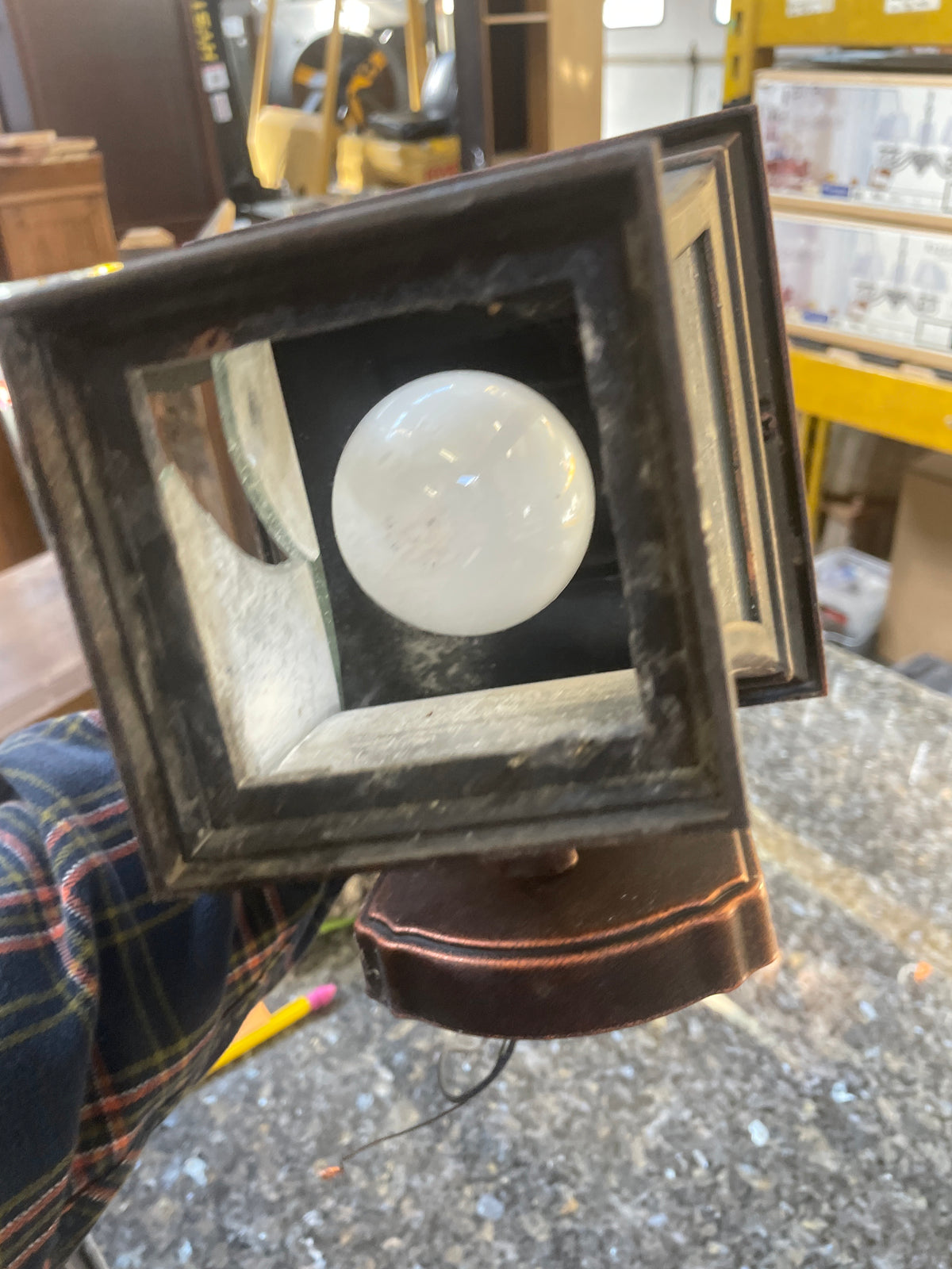 Reclaimed Traditional Wall Sconce, Frosted Glass Shade