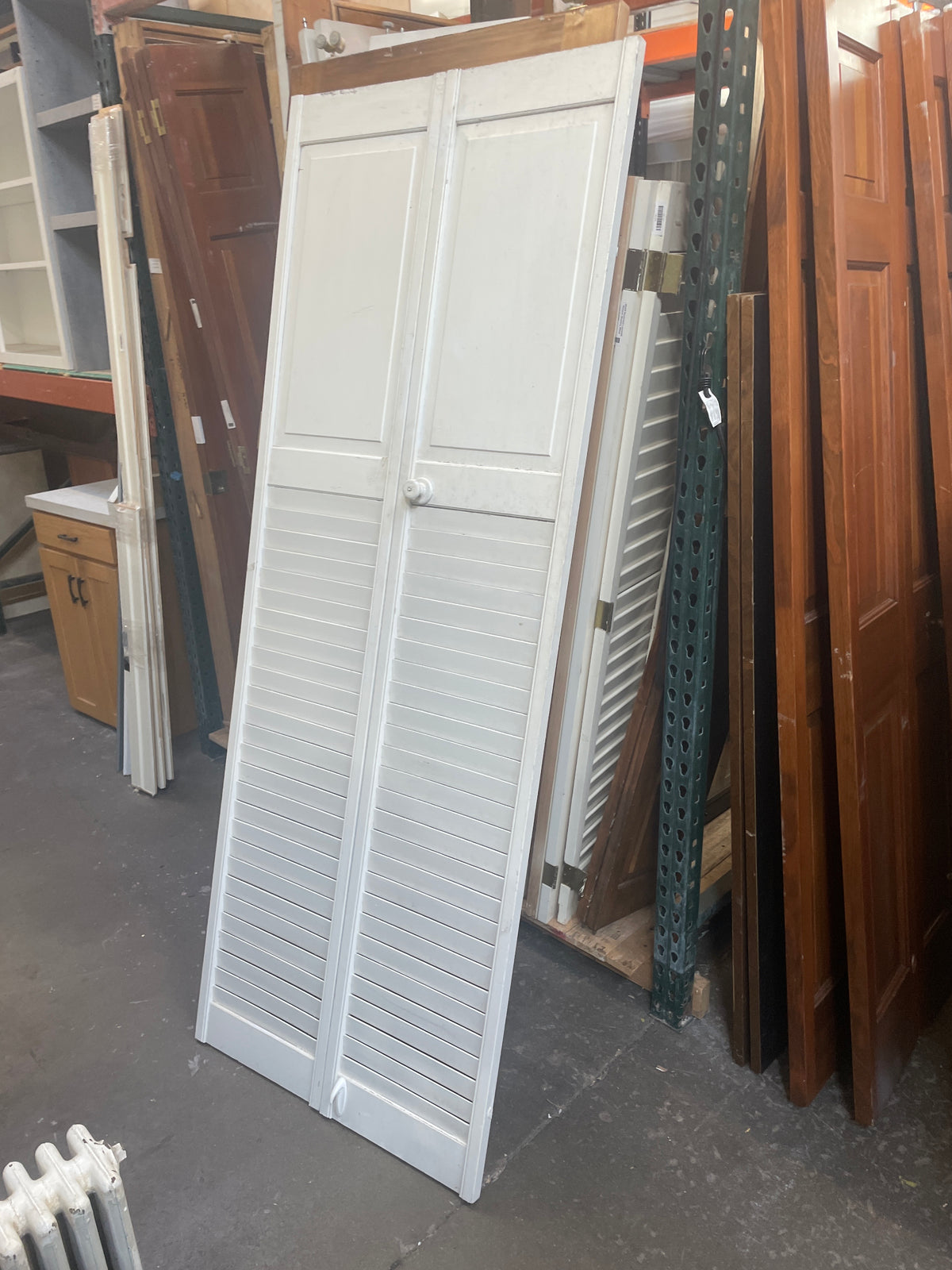30x78 Interior Solid Louvered Bi-Fold Slab, White