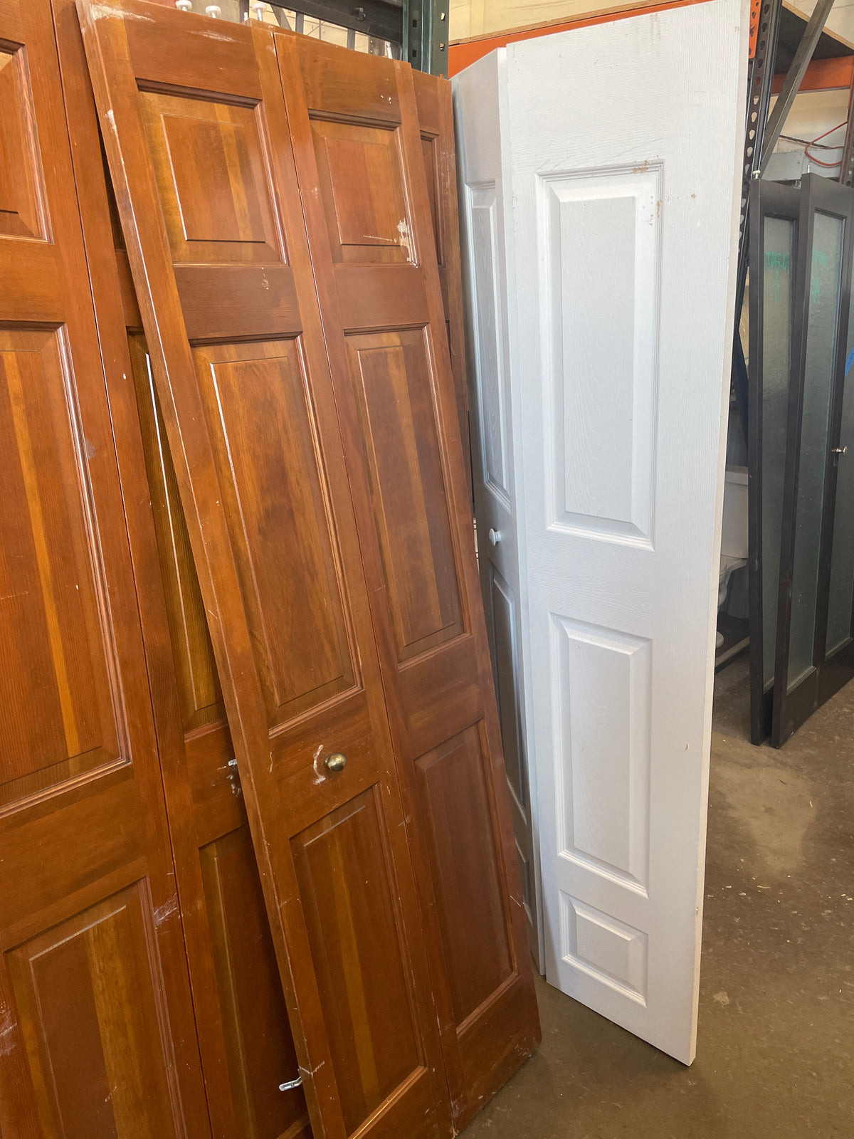 24x78 Interior Solid 6 Panel Bi-Fold Slab, Wood Finish