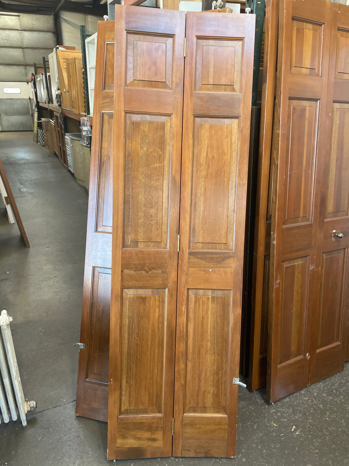 24x78 Interior Solid 6 Panel Bi-Fold Slab, Wood Finish
