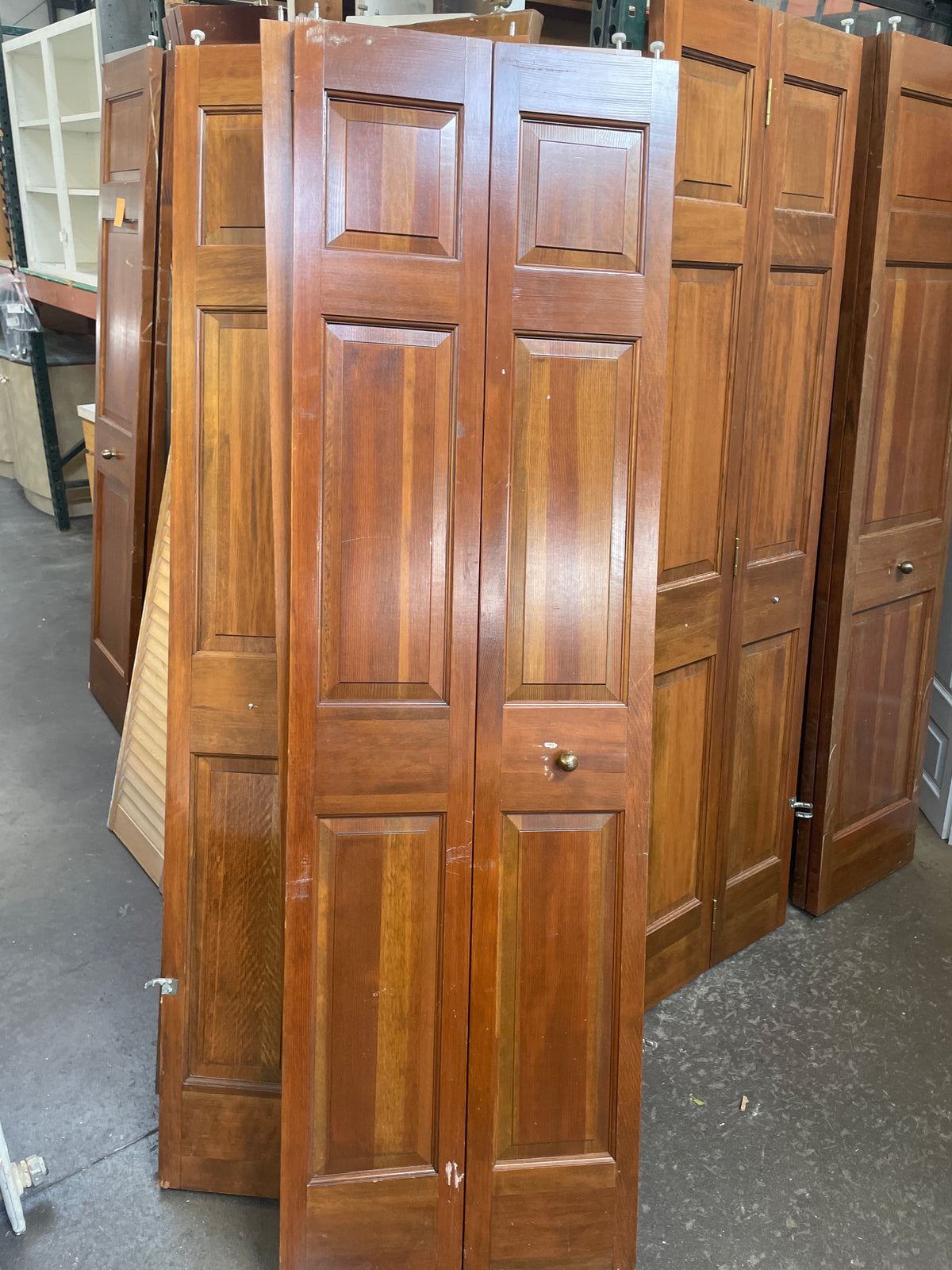 24x79 Interior Solid 6 Panel Bi-Fold Slab, Wood Finish