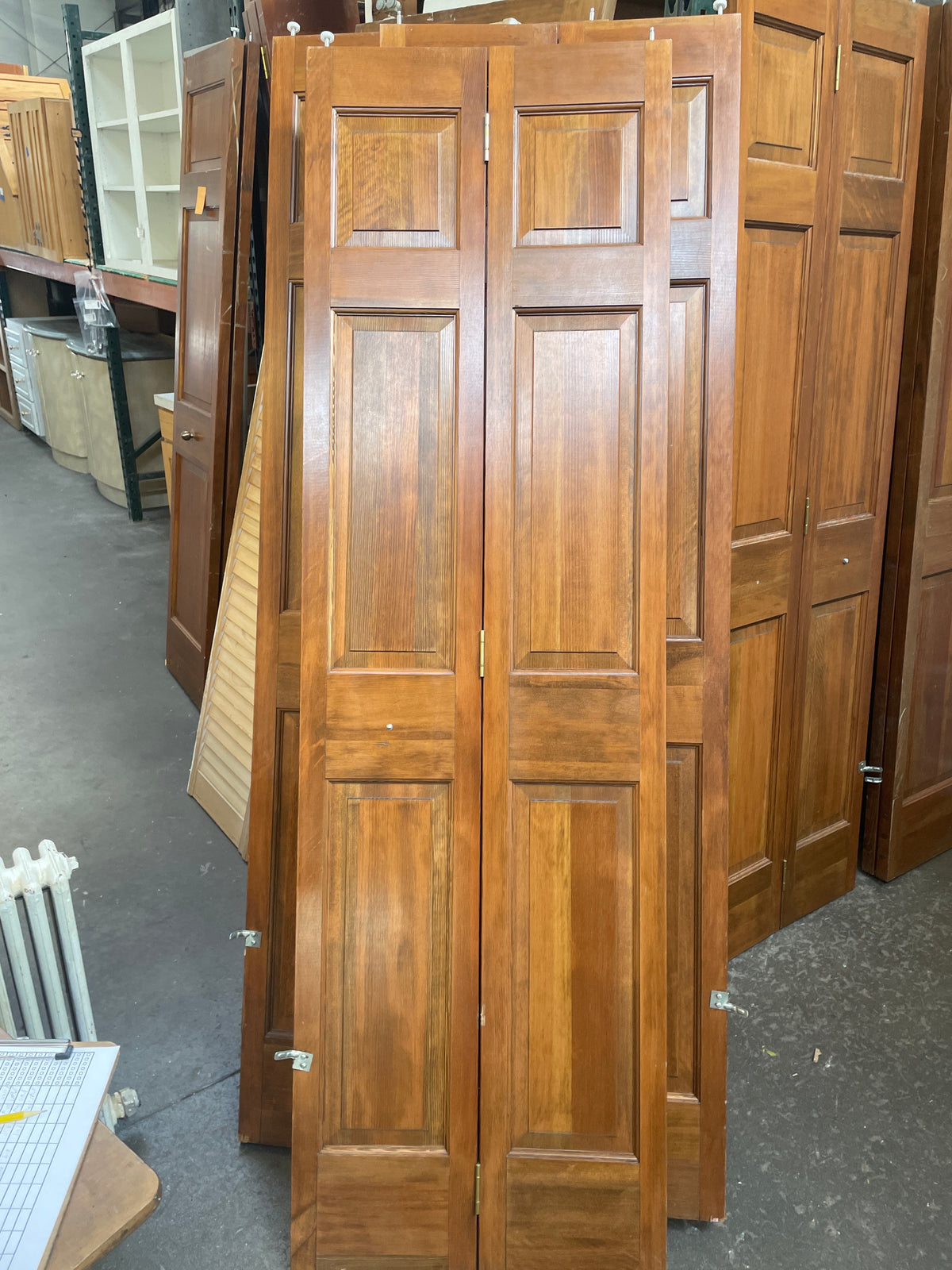 24x79 Interior Solid 6 Panel Bi-Fold Slab, Wood Finish